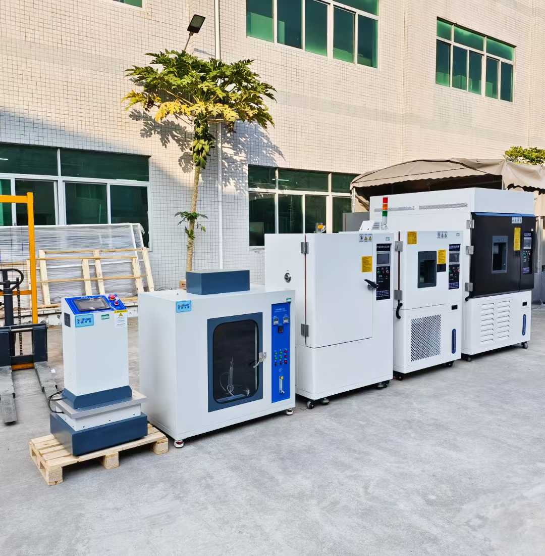 水冷氙燈箱、恒溫恒濕箱、換氣老化箱、燃燒試驗機(jī)、電磁振動臺、鹽霧試驗箱